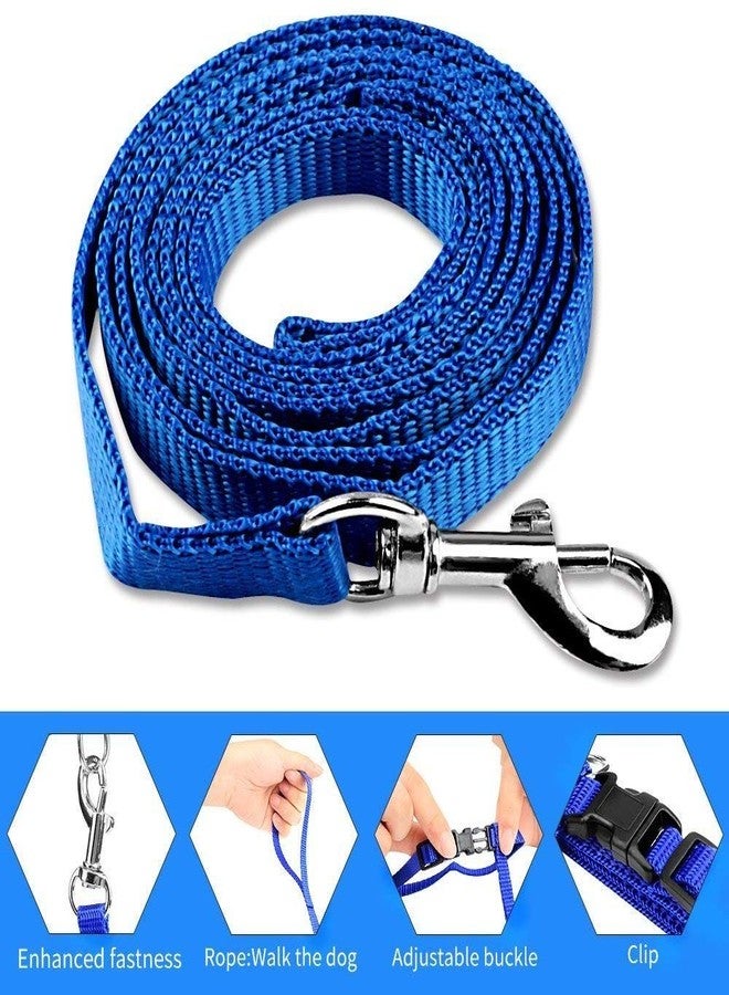 Pups&Pets Cat Harness Leash Set - Adjustable Nylon Harness Strap Collar with Leash Set for Small Pet Walking - Plain (Blue) - Image 4